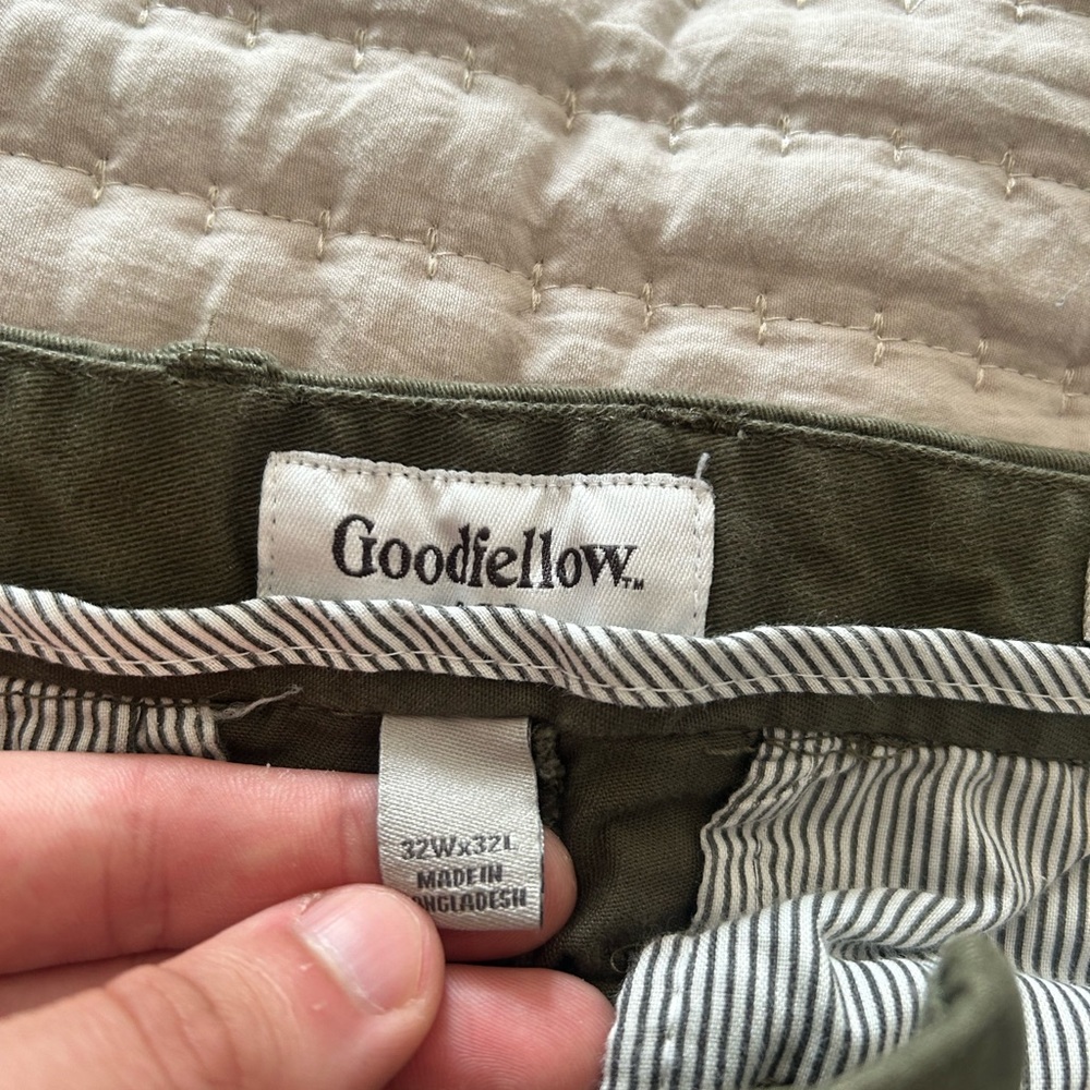 Goodfellow & Co Olive Green Chinos, lightly worn.